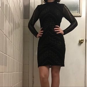 Black and Gold Form-fitting dress